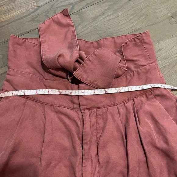 Cartonnier by Anthropologie Rose high waist tie front tapered flowy pants. 6 - Picture 8 of 8